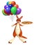 Fun Kangaroo cartoon character with pizza and baloon