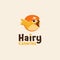 Fun logo icon of Hairy canary, canary logo, canary mascot, canary cartoon logo