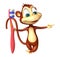 Fun Monkey cartoon character with tooth brush