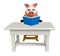 fun Pig cartoon character with books ;table and chair