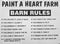 Fun sentance barn rules print on the wall