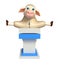 fun Sheep cartoon character with speech stage