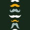 Fun silhouette mustaches vertical seamless pattern