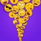 Fun smiley face cartoon icon splash background