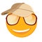 Fun smiley with sunglasses and a baseball cap.