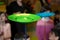 Fun with Spinning Plates .balancing a spinning plate. A collection of spinning purple plates