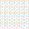 Fun textured doodle pastel polka dots seamless pattern background. Hand drawn geometric print design great for kids, stationery,