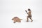 Fun of tiny figure Homo erectus hunter