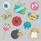 Fun trendy vintage sticker fashion badges