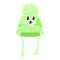 Fun winter outfit icon cartoon . Hat cap