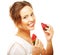 Fun woman with strawberry