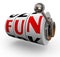 Fun Word Slot Machine Wheels Enjoyment Entertainment