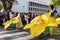 Funchal, Madeira - April 20, 2015: Mothers with babies in prams at the Madeira Flower Festival, Funchal, Madeira, Portugal