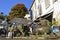 FUNCHAL, MADEIRA / PORTUGAL - FEBRUARY 2017: BULL MOVING CASK OF WINE SCULPTURE IN THE CENTER OF FUNCHAL CITY ON MADEIRA ISLAND