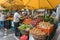 FUNCHAL, MADEIRA, PORTUGAL - JUNE 29, 2015: Bustling fruit and vegetable market in Funchal Madeira on June 29, 2015.