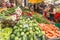 FUNCHAL, MADEIRA, PORTUGAL - JUNE 29, 2015: Bustling fruit and vegetable market in Funchal Madeira on June 29, 2015.