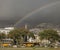 Funchal, Madeira, Portugal - sunny weather and a rainbow.