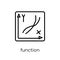 Function icon. Trendy modern flat linear vector Function icon on