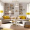 Functional Beauty: Living Room Shelving Interior Design