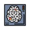 functional mri neuroscience neurology color icon vector illustration