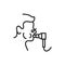 Functional pulmonary test black line icon. Outline pictogram