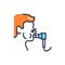 Functional pulmonary test color line icon. Outline pictogram for web page, mobile app, promo