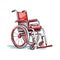 Functional Wheelchair Utility Vehicle Cartoon Square Illustration.