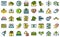 Fundraising icons set vector flat