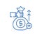 Fundraising line icon concept. Fundraising flat  vector symbol, sign, outline illustration.
