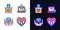 Fundraising strategy pixel perfect light and dark theme color icons set