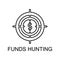 funds hunting outline icon. Element of finance icon for mobile concept and web apps. Thin line funds hunting outline icon can be