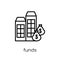 Funds icon. Trendy modern flat linear vector Funds icon on white