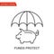 Funds Protect Icon. Thin Line Vector Illustration