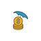 Funds Protection icon. Outline filled creative elemet from business ethics icons collection. Premium funds protection icon for ui