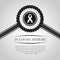 Funeral banner white ribbon sign in black white Rosette Ribbon and in loving memory text vector design