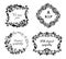 Funeral cards, vector condolence floral wreaths