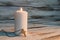 Funeral ceremony concept, burning candle with light.