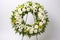 funeral floral wreath on a clean white background
