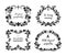 Funeral frames, vector vintage obituary wreath set