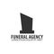 Funeral home undertaking ceremonial service. Funeral agency. Vector logo and emblem.