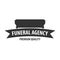 Funeral home undertaking ceremonial service. Funeral agency. Vector logo and emblem.