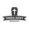 Funeral home undertaking ceremonial service. Funeral agency. Vector logo and emblem.