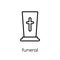 Funeral icon. Trendy modern flat linear vector Funeral icon on w