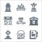 funeral line icons. linear set. quality vector line set such as funeral, funeral, grave, mausoleum, hearse, talk, angel, candles