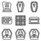 Funeral related vector icon set 3, line style