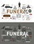 Funeral service and burial ceremony icons