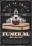 Funeral service, coffin burial and church