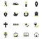 Funeral services icon set