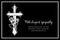 Funeral vector card with cross and and rose flower