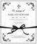 Funeral vector card with vintage obituary template